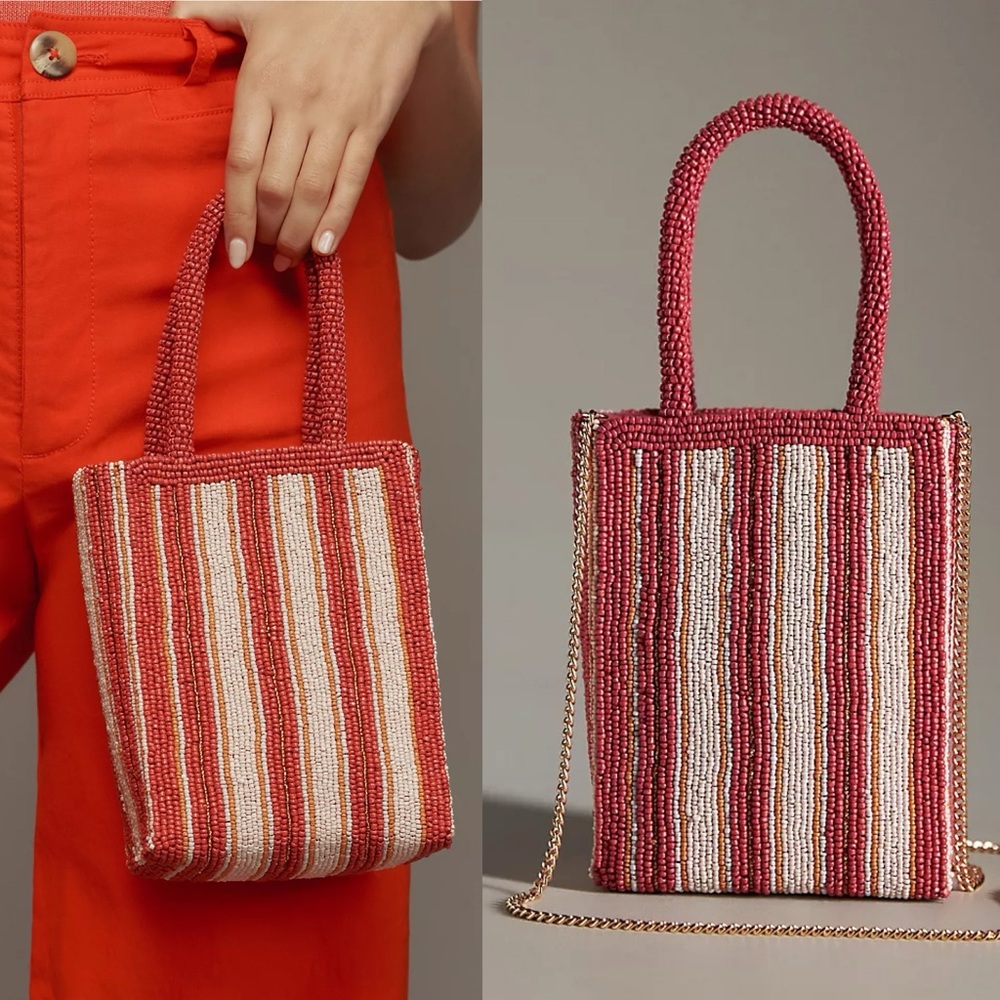 Anthropologie | Beaded Mini Tote